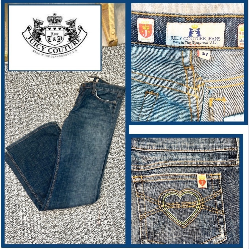 Y2K Juicy!Vtg Hip-HuggerJuicy Couture Jeans,Flared,Excellent Condition Size 31 - Picture 2 of 11